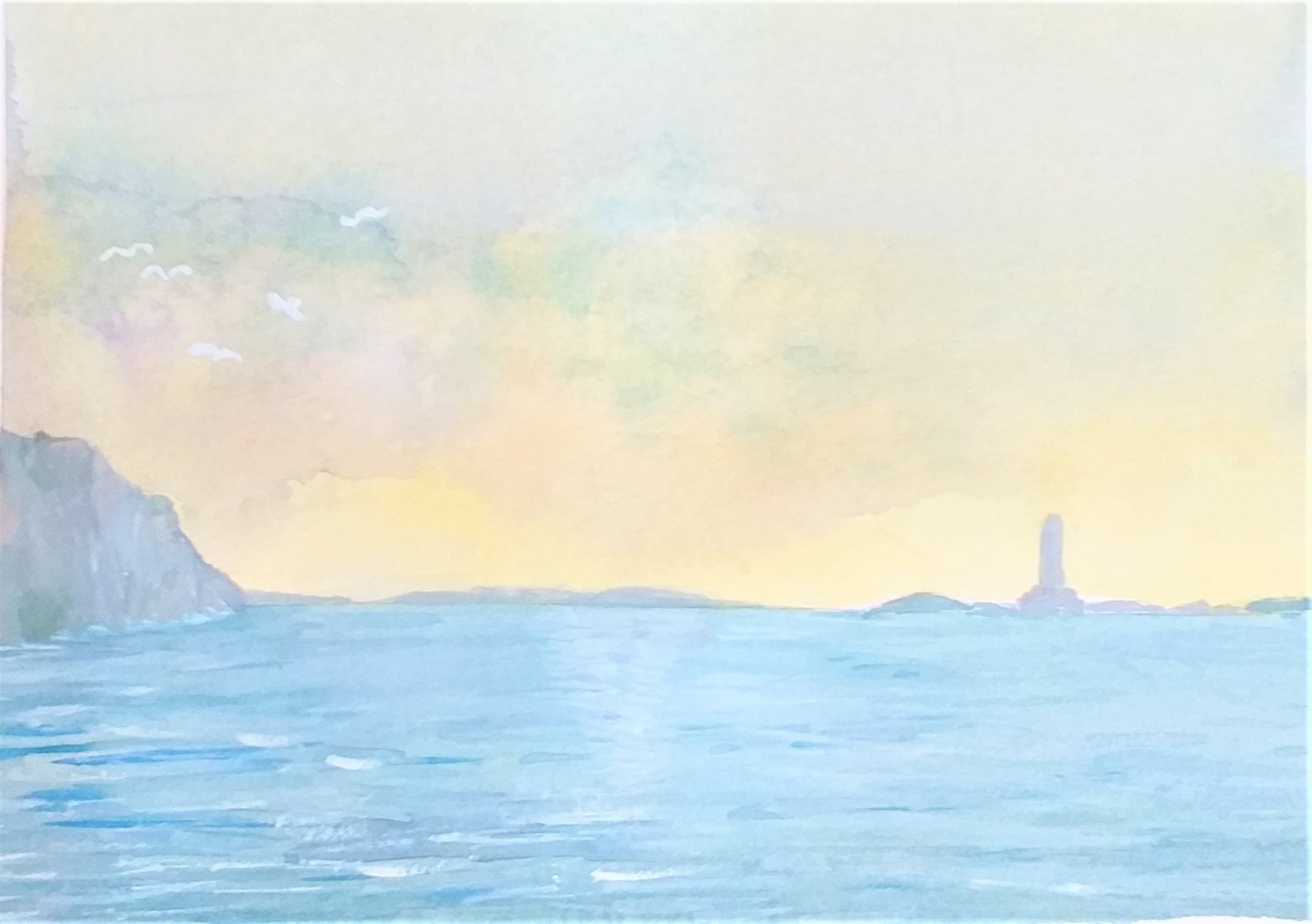 Jans-watercolour-seascape-created-at-Art-classes-by-Raya-in-West-Midlands