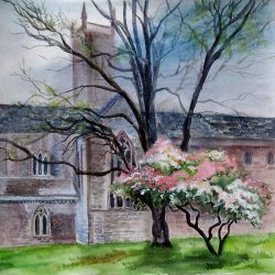 Spring in Worcestershire watercolour by artist Raya Brown