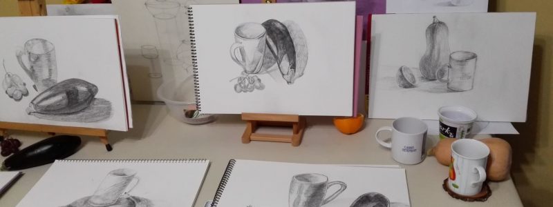 small size Still life task at Magic Wool Studio at the beginners class (1)